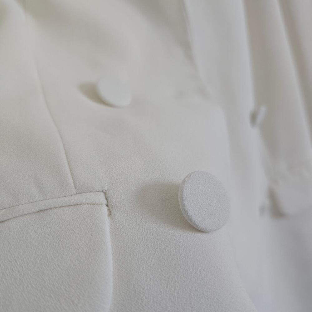 Express Womens Double Breasted White Blazer Size S Classic Elegant Minimalist - Picture 4 of 11